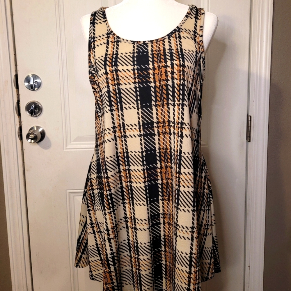 Sleeveless Printed Round Neck Tunic Top Blouse